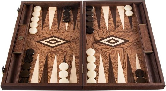 Thumbnail van een extra afbeelding van het spel Walnut Burl Backgammon - 48 x 30 cm - Handgemaakt - Prachtig Top Kwaliteit Klasse en Geweldig