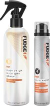 Fudge Professional - Haarlak - Push it Up Blow dry Spray 150ml & Skyscraper 70gr