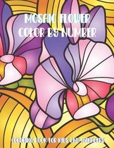 Mosaic Flower Color by Number Coloring Book for Kids and Teenagers