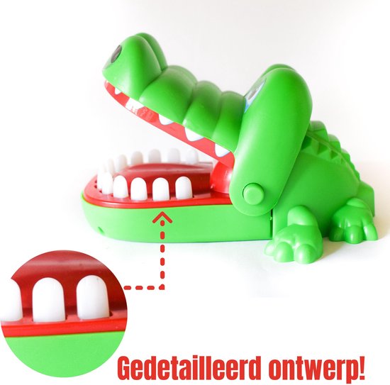 Thumbnail van een extra afbeelding van het spel Bijtende Krokodil met Kiespijn Spel – Reisspel 9x13 – Drankspel voor Volwassenen – Gezelschapspelen - Cadeau Sinterklaas