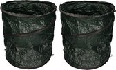 2x Donkergroene tuinafvalzakken opvouwbaar 90 liter - Tuinafvalzakken - Tuin schoonmaken/opruimen - Tuinonderhoud