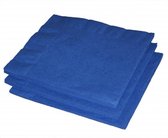 40x serviettes à thème couleur bleu 33 x 33 cm - Décorations de table jetables en papier bleu