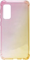 ADEL Siliconen Back Cover Softcase Hoesje Geschikt voor Samsung Galaxy S20 Ultra - Kleurovergang Roze Geel
