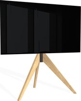 Cavus TRIANGLE Design Tv Vloerstandaard - Massief Eikenhout Driepoot Tv Meubel geschikt voor 32 - 65 Inch televisies - max 30Kg - VESA 200x200 300x300 400x400
