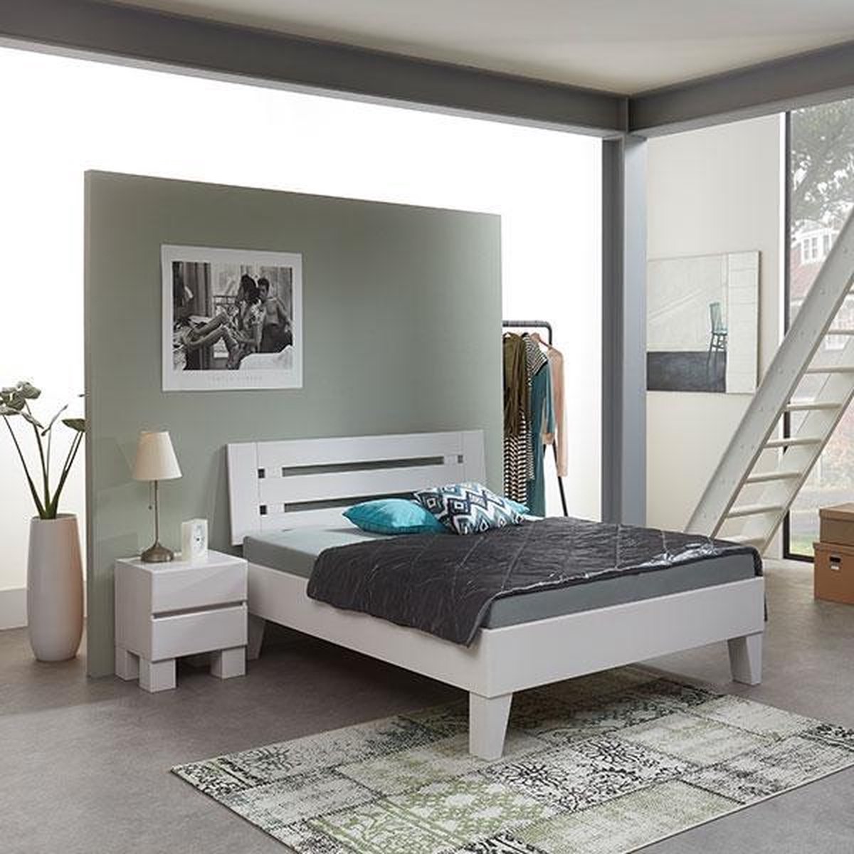 Bed Box Wonen Massief beuken houten bed Roese Premium 180x210 cm Natuur gelak