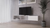 VIGO II Zwevend TV Meubel inclusief LED - TV Meubel Hoogglans Wit / Wit - TV Kast Meubel - Modern Design - 30x180x40 cm