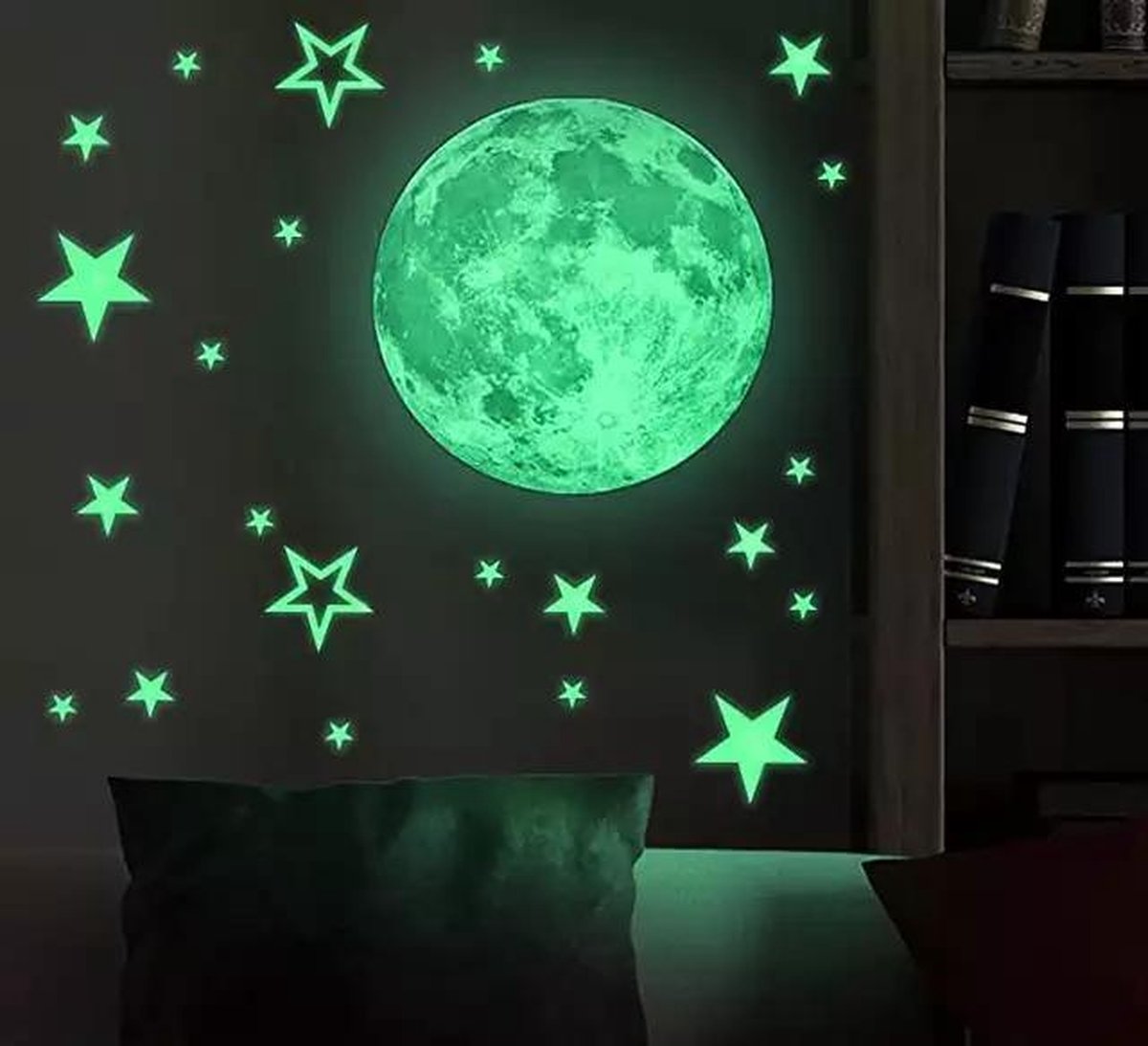 Glow in the dark sterren en maan stickers Kinderkamer