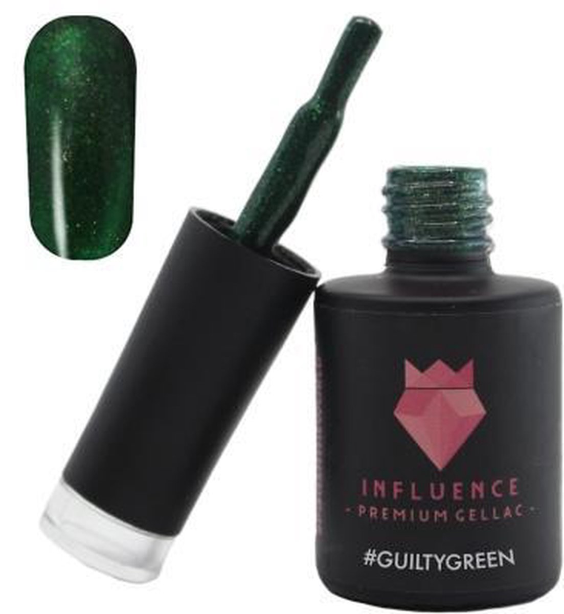 #GUILTYGREEN - Influence Gellac - Groene gellak - Gellak groen UV - Gellak glitter - UV Gellak - Gel nagellak - Gellac - Kado vrouw - Valentijns cadeau - Kado voor haar - 10 ml