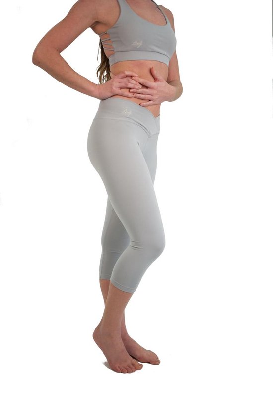 Sport Broek Capri-Yoga broek-gym-fitness-Licht grijs - Extra Small — afbeelding 2