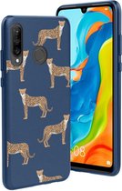 iMoshion Hoesje Geschikt voor Huawei P30 Lite Hoesje Siliconen - iMoshion Design hoesje - Blauw / Meerkleurig / Leopard Animal