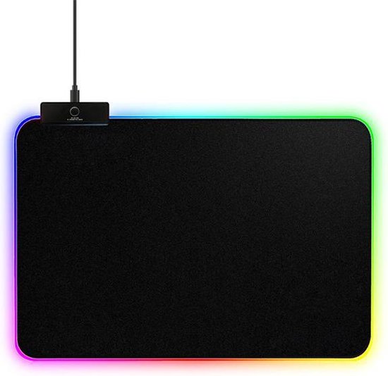 Tapis de souris Gaming RGB | Éclairage LED | Tapis de souris RVB antidérapant | Gaming Mouse Pad XXL | 35 x 25 cm