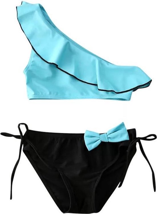 Schep Wrak pint Bikini - Turquoise - Zwart - Baby - Maat 74-80 | bol.com