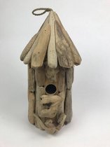 Vogelhuis van drijfhout driftwood 45 cm hoog