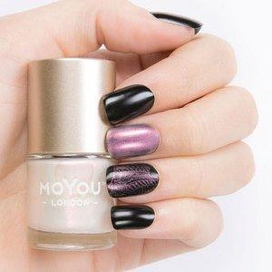 MoYou Nail Art Stempel Nagellack Bundle – Gold & Schwarz, Spezielle Stempellack-Formel – Für Perfekte Nageldesigns
