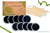 10x Zwarte Herbruikbare Wattenschijfjes – Bamboe - Inclusief Gratis Waszakje | Duurzaam Cadeau - Zero Waste | Wasbare Wattenschijfjes | Make Up Pads
