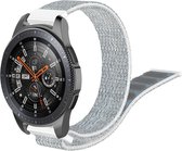 Universeel Smartwatch 22MM Bandje Nylon met Klittenband Grijs/Wit