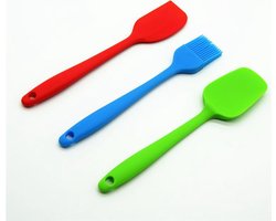 Spatel set - Siliconen - Lepel - Kwast - Spatel - Mix - 22 cm- Keukengerei - Hittebestendig