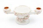 Kaarshouder - Wit Met Roze - 21x8cm