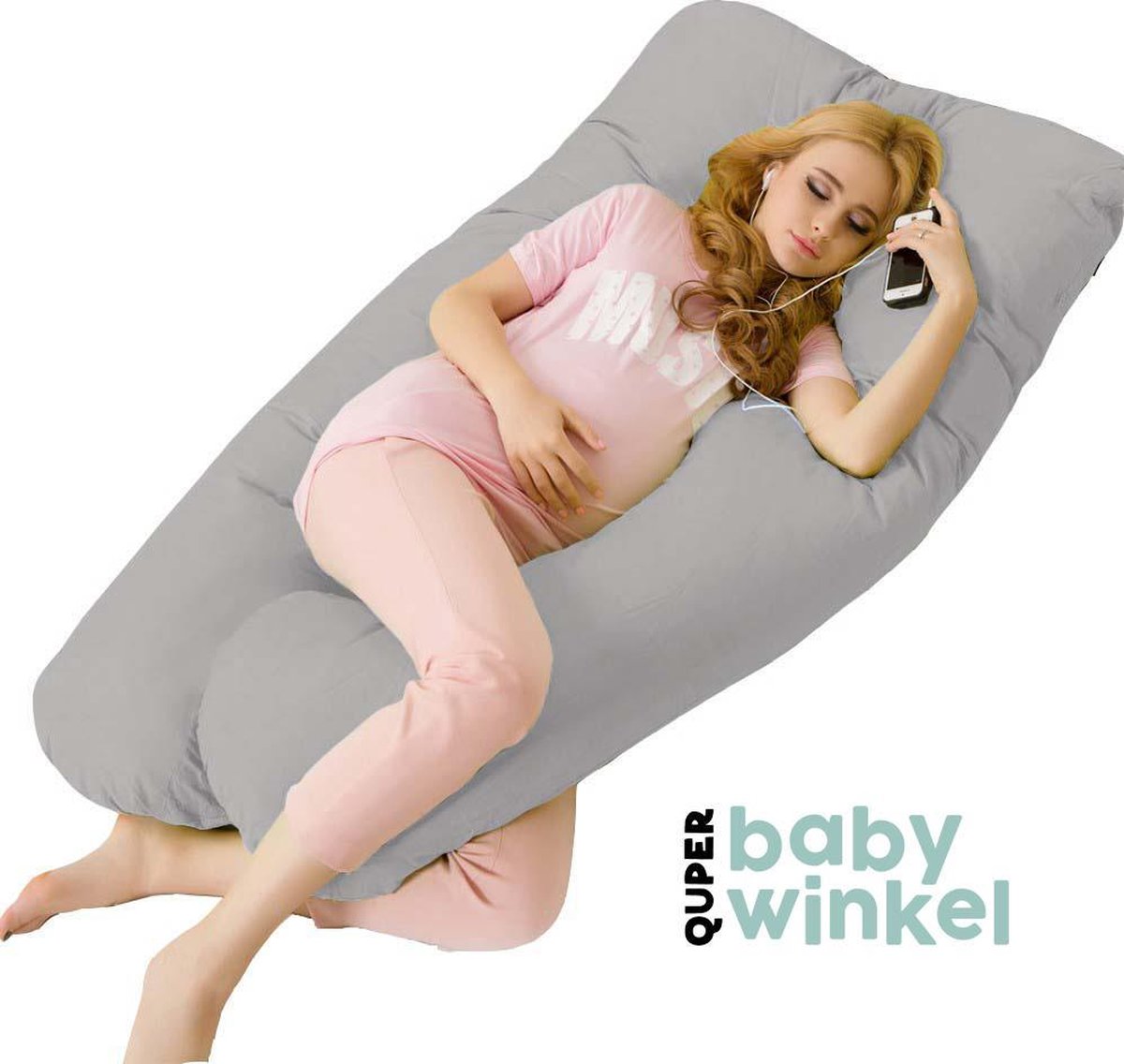 Zwangerschapskussen, zijslaper kussen, positionering kussen, baby kussen & borstvoeding kussen in U-vorm met afneembare en wasbare hoes gemaakt van katoen; (Classic XXL, 150 x 80 cm, Wit Zwangerschapskussen, zijslaper kussen, positionering kussen, baby kussen & borstvoeding kussen in U-vorm met afneembare en wasbare hoes gemaakt van katoen; (Classic XXL, 150 x 80 cm, Wit