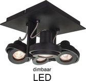 Artdelight - Plafondlamp Meist 4L - Zwart - 4x LED 4,9W 2700K - IP20 - Dimbaar