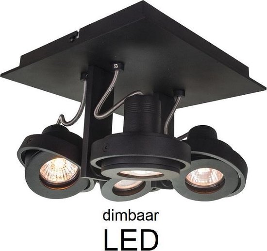 Tol zien Prominent Artdelight - Plafondlamp Meist 4L - Zwart - 4x LED 4,9W 2700K - IP20 -  Dimbaar | bol.com