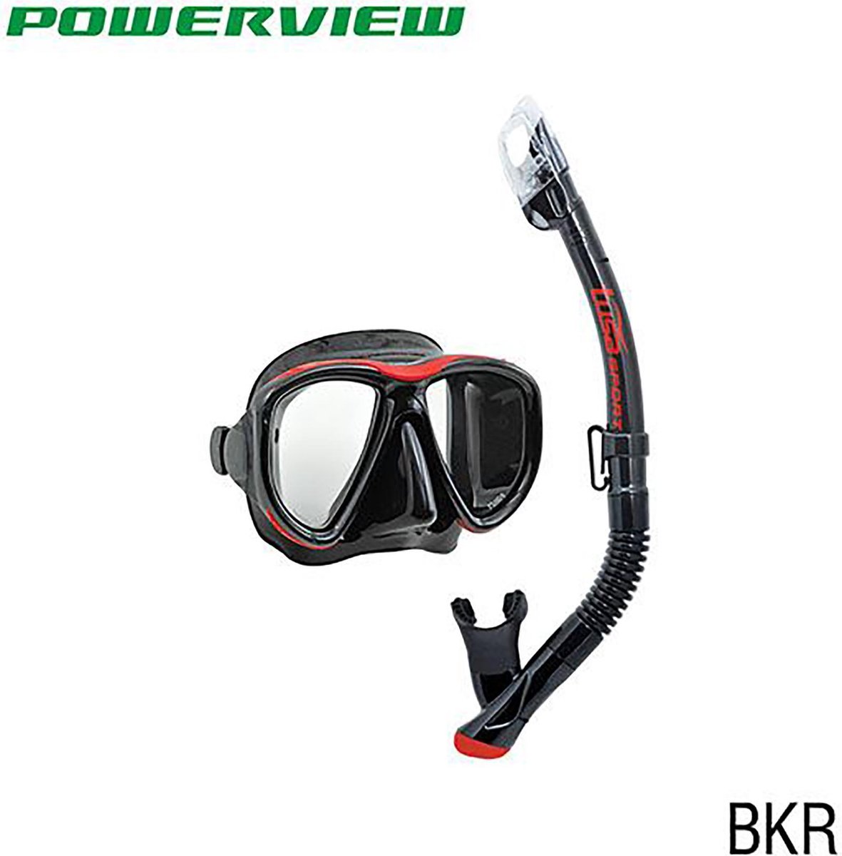 TUSAsport UC2425 Powerview Snorkelset | Comfortabel Snorkelmasker & Semi-Dry Snorkel voor Heldere en Zorgeloze Snorkelervaring