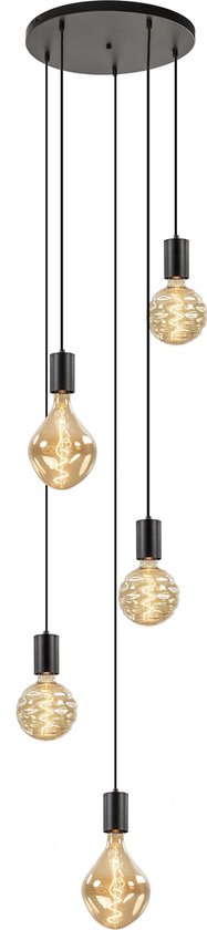 Zich voorstellen microscopisch Het spijt me Straluma Trendy hanglamp 5-lichts - pendels met plafondplaat | bol.com