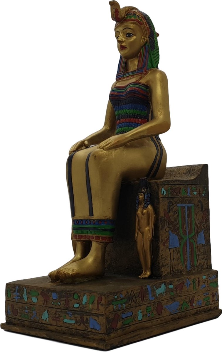 Statuette Pharaon sur son trône 23 cm en Albâtre