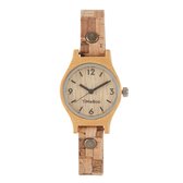 Dames horloge bamboe hout | VEGAN SMALL kurk blok | TiMEBOO ®