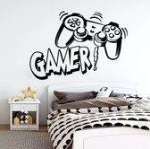 GadgetStunter.nl Muursticker GAMER - 30x42 cm - Zwart