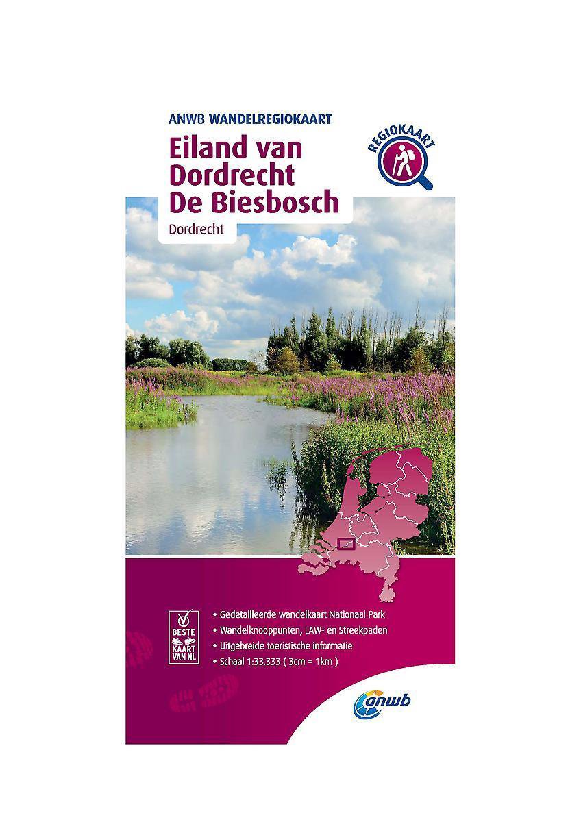 ANWB Wandelregiokaart - Eiland van Dordrecht, Biesbosch - ANWB