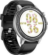 Belesy® Pink serie - Smartwatch heren - Smartwatch dames - Horloge - 1.3 inch - Kleurenscherm - Full Touch - 23 Sporten - Zilver -  Zwart - Siliconen