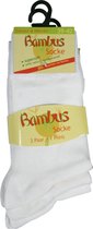 Bamboe sokken - 3 paar - wit - normale schachtlengte - maat 43/46