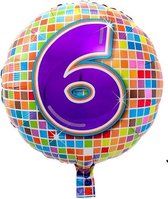 Folieballon 6 JAAR Birthday blocks 43 cm
