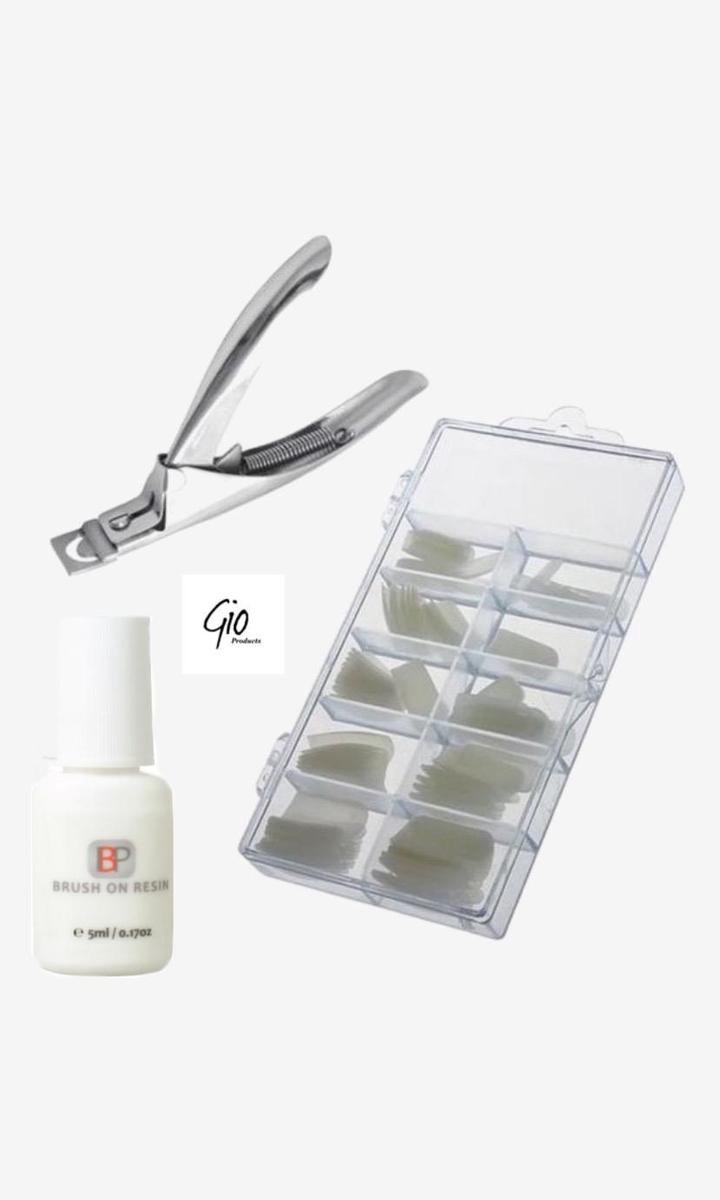 Goedkoopste Nageltips Naturel Set incl Nagellijm Tipknipper - Voordeelprijs - Nageltips Naturel 100 stuks Nagellijm 5 ml met handig kwastje Nagel Tipknipper RVS - Hoge kwaliteit Professionele markt!