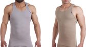 Embrator 2-pack mannen Tank-Top licht grijs/beige 3XL