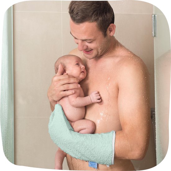 Nifty - Baby Shower Glove - Douche Washandje - Washandjes - Roestbruin Beer  | bol.com