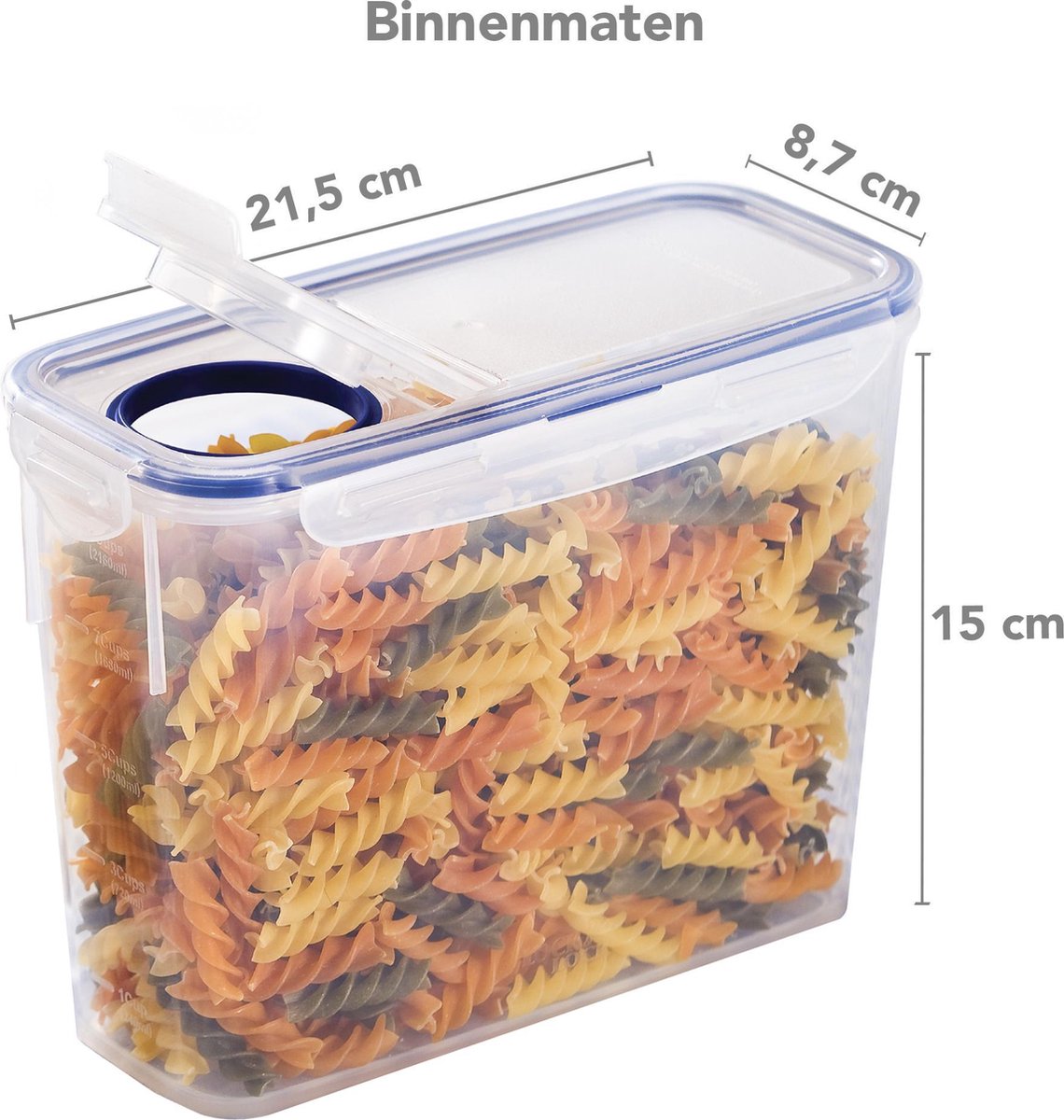 Lock&Lock Vershouddoos - Bewaardoos - Voorraaddoos - Voorraadpot - 2,4 liter - 100% luchtdicht - BPA vrij - PFAS vrij - Cornflakes bewaardoos - Ontbijtgranen bewaardoos - Transparant — cadeau in Cadeau-ideeën - foto 4