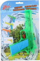 1x Pistolets à eau / pistolet à eau vert petit de 18 cm jouets pour enfants - jouets aquatiques en plastique