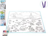 Stoffen kleurplaat/mat 80 cm voor kinderen - Hobby/knutselmateriaal - knutselbenodigdheden - Kleurplaat/mat van stof - Vloerkleed inkleuren met stiften