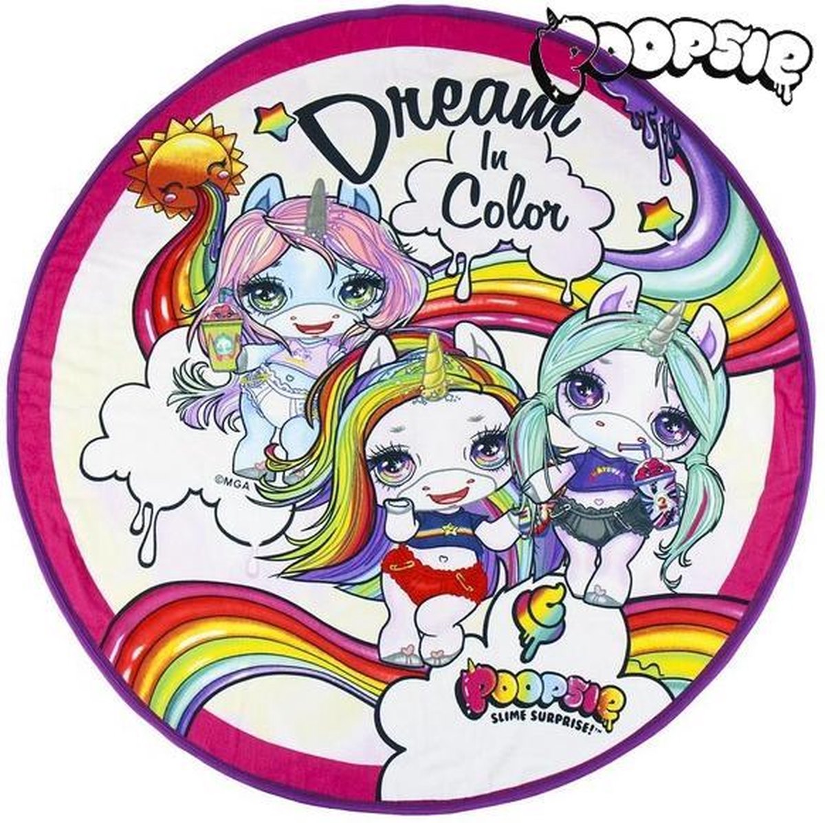 Poopsie Strandhanddoek Rond Strandlaken 130cm