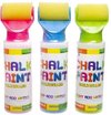 foto van 3 stuks Stoepkrijt verf Roller 15 Cm Groen Roze Blauw - Krijt Roller - Stoepkrijt