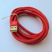 Alba Elektronica 2 meter USB A naar Micro USB Kabel Rood Kabel voor Galaxy, Huawei, Xiaomi, LG, HTC