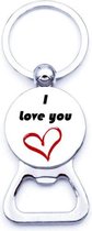 Akyol - I love you flesopener Sleutelhanger - Liefde - I love you sleutelhanger - degene waarvan je houdt - I love you - relatie - houden van - 2.5 x 2.5 CM