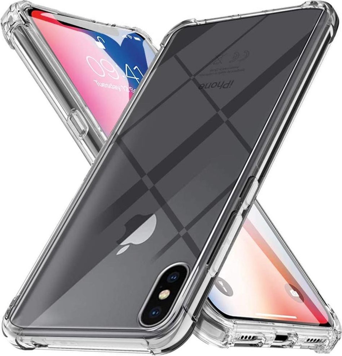 Hoesje Geschikt voor: iPhone X / XS - Anti -Shock Silicone - Transparant