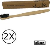 Bamboe Tandenborstel - Zwart - Milieuvriendelijk - Recyclebaar - 2 Stuks – oDaani