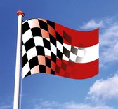 Finish Race/ Oostenrijk geblokte vlag  - 150 x 100 cm