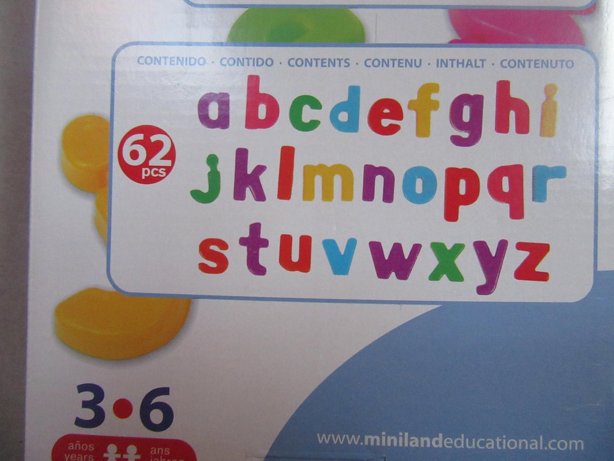 Miniland - Taal Magnetische letters - 64dlg. | Games bol.com