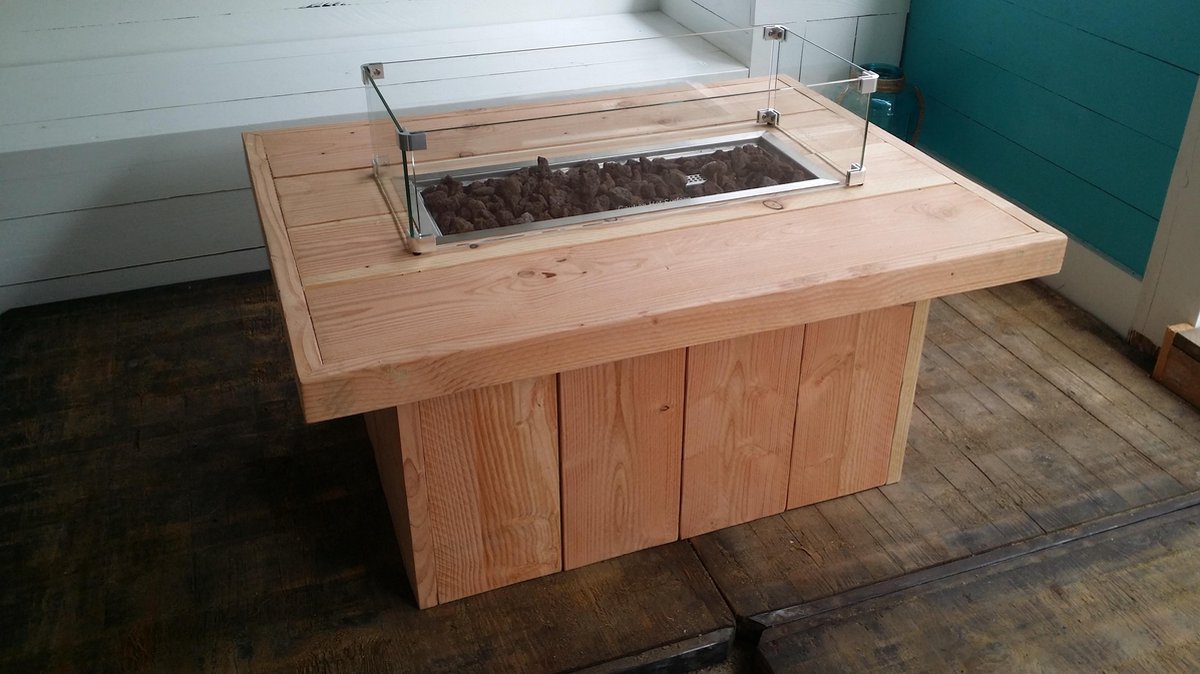 Vuurtafel Tree Terrasverwarmer Douglas hout 80x100x50cm
