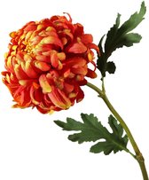 Viv! Home Luxuries Chrysant groot - zijden bloem - oranje - topkwaliteit
